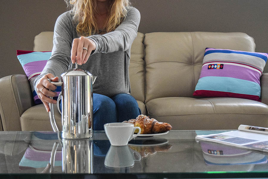 Enjoy fresh french press coffee at home