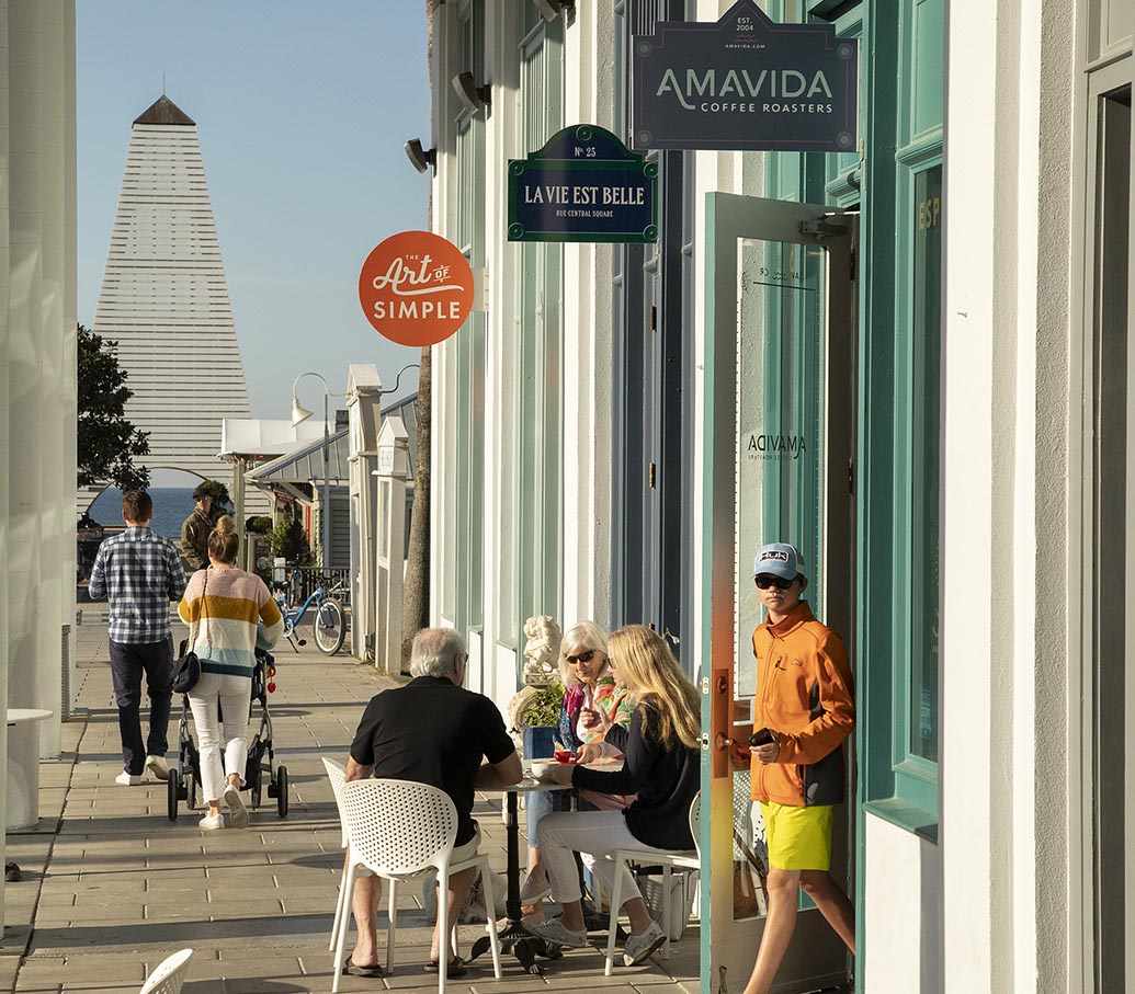 Brewing local specialty coffee in Seaside, FL. Cafe location with outdoor seating.